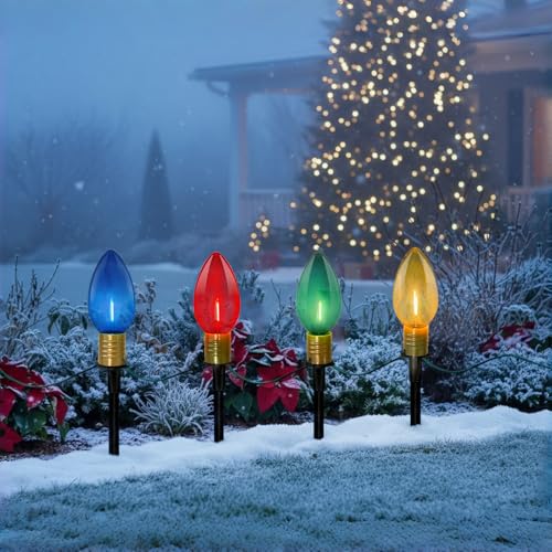 C9 LED Christmas Pathway Lights 7Ft - Multicolor, Connectable