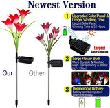 Solar Lily Lights - Multi-Color Changing, 2 Pack (Purple & Red)
