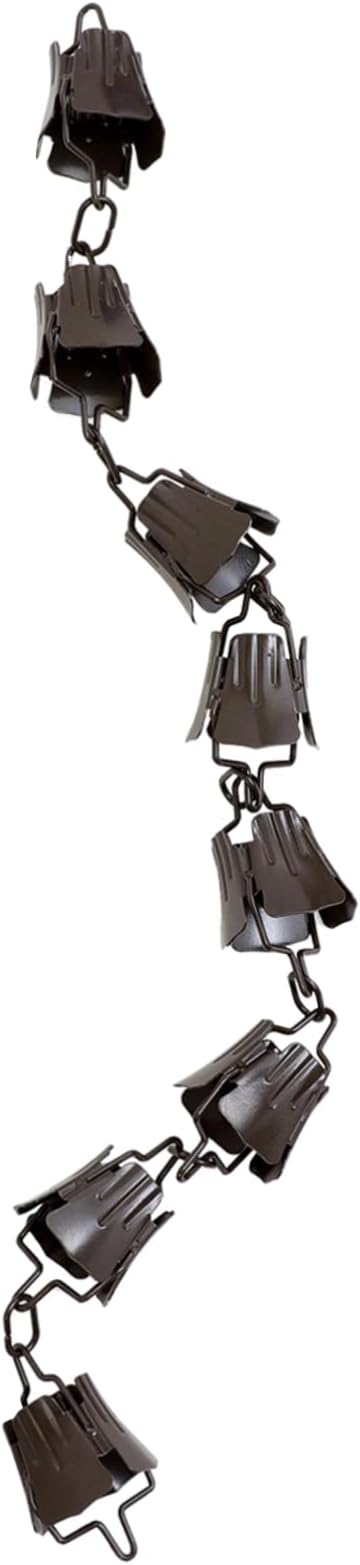 1m Antique Finish Decorative Rain Chain Chain Gutter Hangers Replacement Chimes Cups for Garden