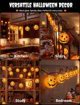 Pumpkin String Lights 8.5FT - 10 LED Halloween Lanterns