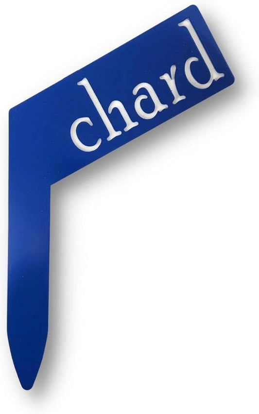 Planter Size Small Metal Garden Plant Vegetable Flower or Herb Markers 13.5 Inches Tall (chard, Blue)