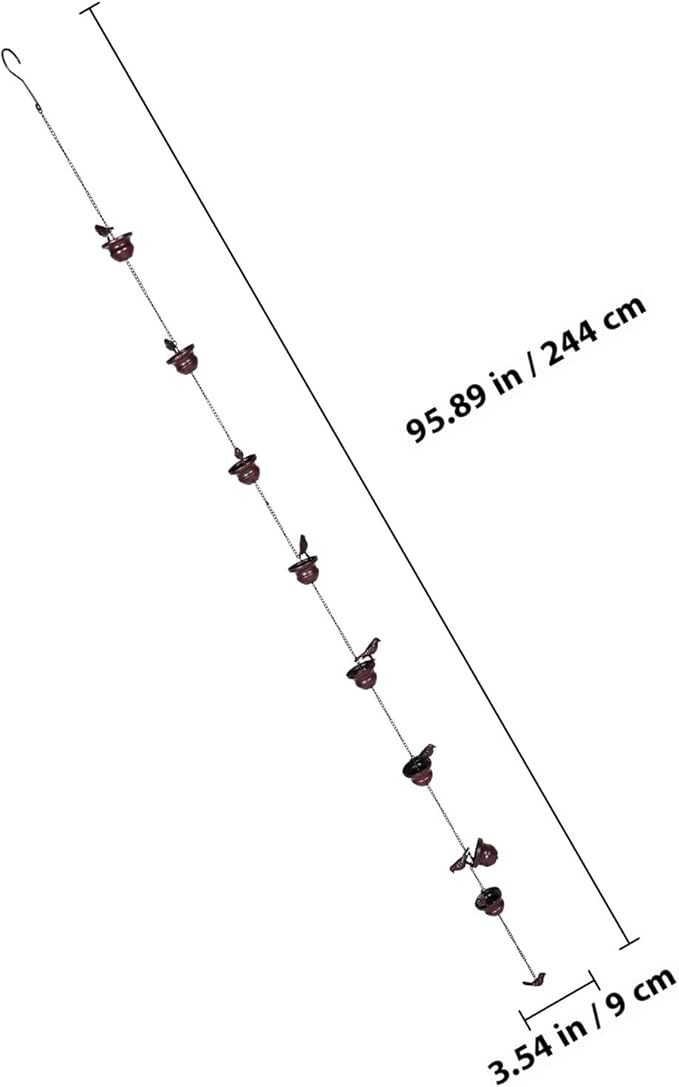 UPKOCH Copper Garden Rain Chain 2.4m Metal Decorative Rainwater Chain for Outdoor Courtyard and Patio, Antique Style Water Collector for Gutter Drainage and Roof Water Management