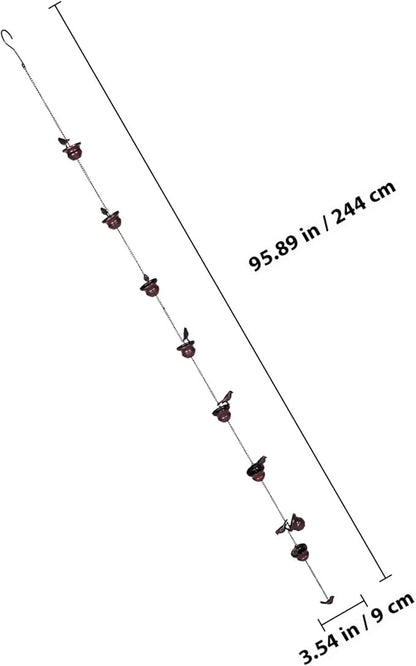 BESTonZON Metal Rain Chain for Garden and Porch, Decorative Outdoor Rainwater Diverter with Cups, 2.4m Vintage Copper Finish, Reusable Gutter Drainage Solution for Yard and Roof