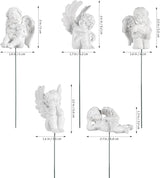Kisangel Angel Wings Ornaments Resin Garden Sculpture 2.8 Inch Decorative Angel Wing Statue for Outdoor Patio Lawn Decor