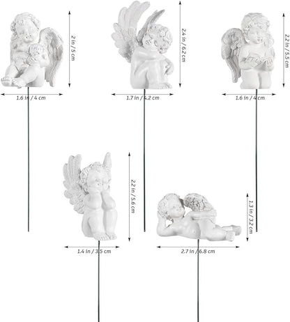 Kisangel Angel Wings Ornaments Resin Garden Sculpture 2.8 Inch Decorative Angel Wing Statue for Outdoor Patio Lawn Decor