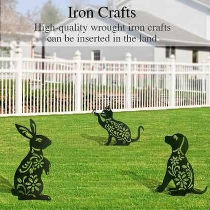 Hollowed-Out Courtyard Iron Decorative Art Garden Statue Decoration, Outdoor Farmhouse Passage Lawn Decoration Hollow Decorative Piles
