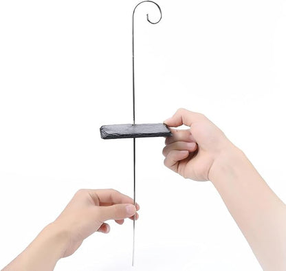 20 Pcs Silver 20cm Plant Label Hooks Markers Label Hanger Garden Plant Sign Stake Rustproof Deformed Garden Sign Hooks Hanging Rods for Flower Planter Plant Container Accessories