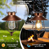 Solar Hanging Lantern - Vintage Copper Edison Bulb Warm White
