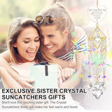 Sisters Gifts from Sister Birthday Gifts for Sister Crystal Suncatchers Window Hanging Wind Chime Garden Rainbow Sun Catchers Indoor Outdoor Decor Handmade Gold Plated Unique Memorial Birthday