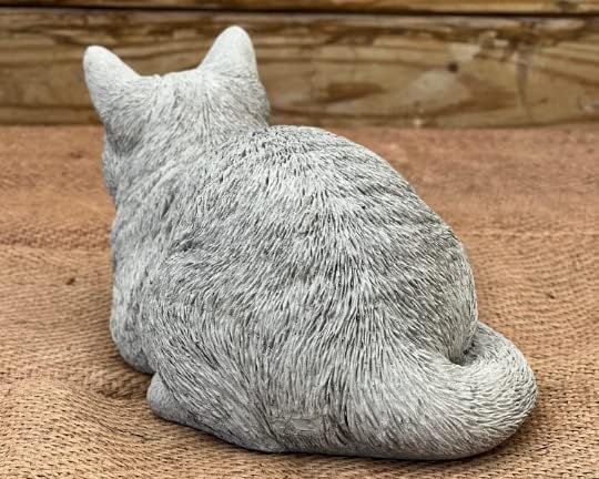Cute Laying Kitty Resting Cat Statue Sleeping Cat Figurine Pet Memorial Stone Cat Concrete Garden