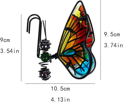 Metal Butterfly Flower Pot Huggers Dreamy Butterflies Planter Hanging Figurines with Color Beads Fill the Body 3.5 Inch Iron Insect Garden Art Sculptures Statues Hanger Ornaments for Yard Fence (D)