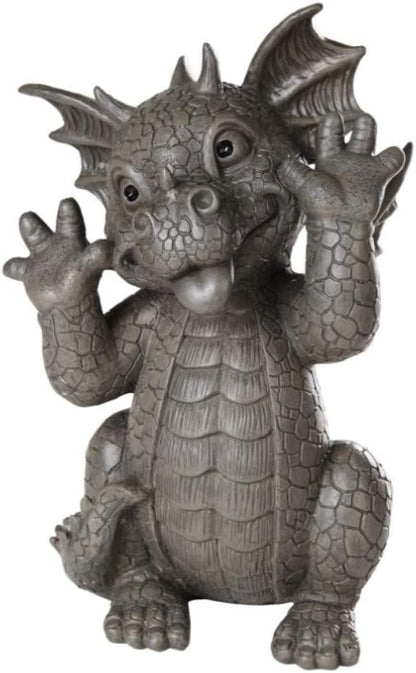 Pacific Giftware Garden Dragon Taunting Dragon Garden Display Decorative Accent Sculpture Stone Finish 10 Inch Tall