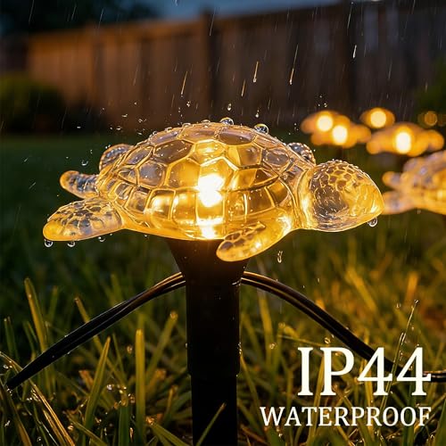 Solar Turtle String Lights - 10 LED, 11.5ft, Warm White, Waterproof