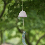Ceramic Cherry Blossom Small Japanese Wind Chimes Outdoor, Handmade Pendants Wind Bells/Ceramic Wind Chimes for Outside with Soothing Melodic Tones for Garden Patio Balcony Home Décor (Pink)
