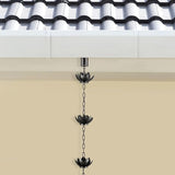 Rain Chain Set, 4ft Copper Plated Rain Chain for Gutters with Adapter, Rain Chain Cups to Replace Gutter Downspout