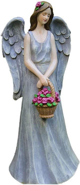 Outdoor Statue Garden Sculpture Angel Flower Fairy Sculpture, Garden Decoration Outdoor Garden Decoration Resin Angel Sculpture Garden