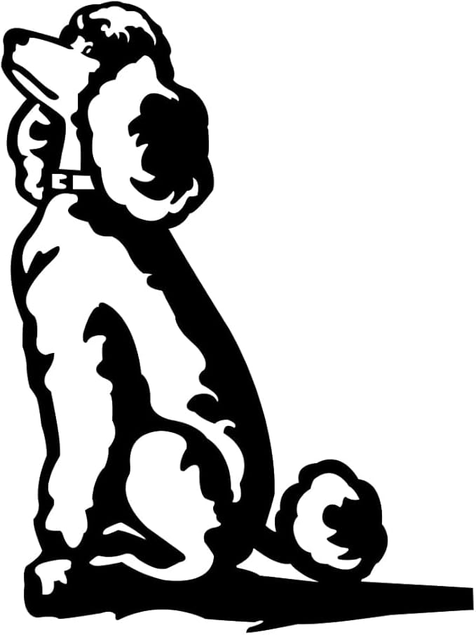 Adorable Dog Stake Decoration Yard Garden Outdoor Poodle Lawn Decor Metal Art Dog Silhouette Decoration Steel Dogs Statue Adorable Ornament Gift (Poodle)