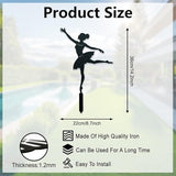 WADORN Dancing Lady Decorative Silhouette Garden Stakes, Metal Dancing Theme Stakes Statues Ornaments Lovers Gifts Yard Art Black Silhouette Yard Outside Decor for Backyard Patio, 14.1x8.7 Inch