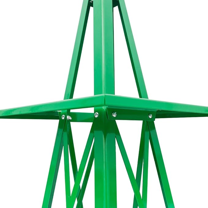Metal Windmill for Garden Yard Decor, 8ft Tall Windmill Pinwheels Outdoor with Spinning Blades, Weather Vanes Lawn Ornaments, Weather-Resistant, Green