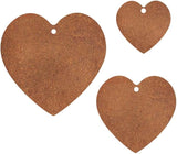 3 Pcs Metal Garden Hanging Hearts Rusty Garden Ornaments Outdoor Heart Hanging Decor Vintage Yard Decorations with 5m Hemp Rope for Balcony and Terrace