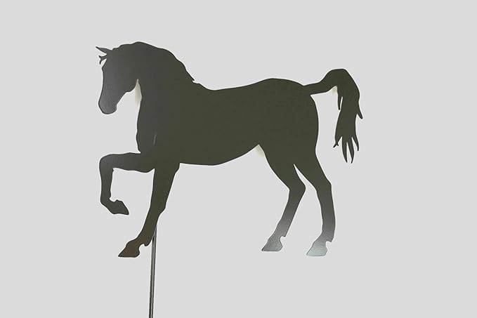Pets and Farm Animals Metal Garden Landscape Stake (15" Wide Horse on Stake, Bronze Charcoal)