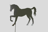 Pets and Farm Animals Metal Garden Landscape Stake (15" Wide Horse on Stake, Bronze Charcoal)