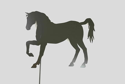 Pets and Farm Animals Metal Garden Landscape Stake (15" Wide Horse on Stake, Bronze Charcoal)