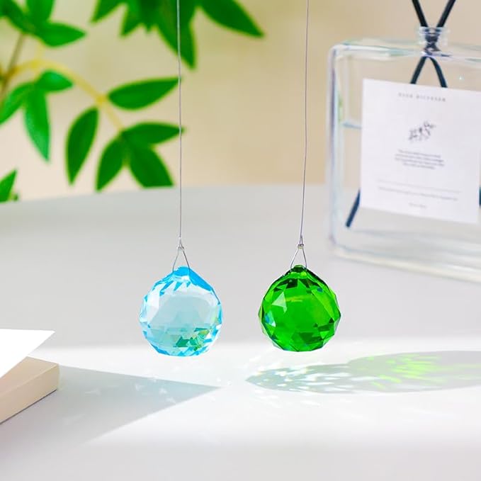 12 Pcs Crystal Ball Prism 30mm, Handmade Multicolor Crystal Suncatchers, Rainbow Makers, Window Ornament, Garden Decoration