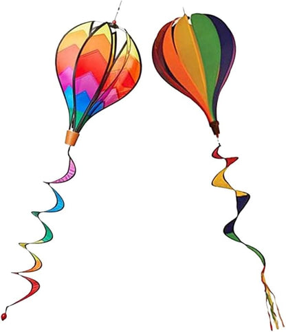 ORFOFE 2Pcs Hot Air Balloon Wind Spinners Garden Decorations Durable Art Easy to Install Outdoor Decor for Lawn and Patio Eye Catching Hanging Ornaments