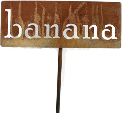 Classic Metal Garden Markers 19 Inches Tall (banana, Naturally Rusted)