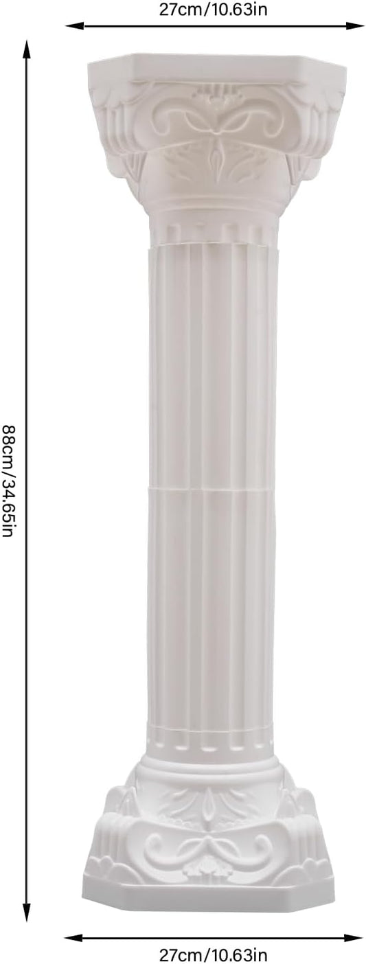 2pcs Wedding Roman Column, White Roman Pillar Wedding Party Columns and Pillars Artistic Columns Statue Columns and Pedestal Stand Holder for Gardens, Patios, Weddings, Parties