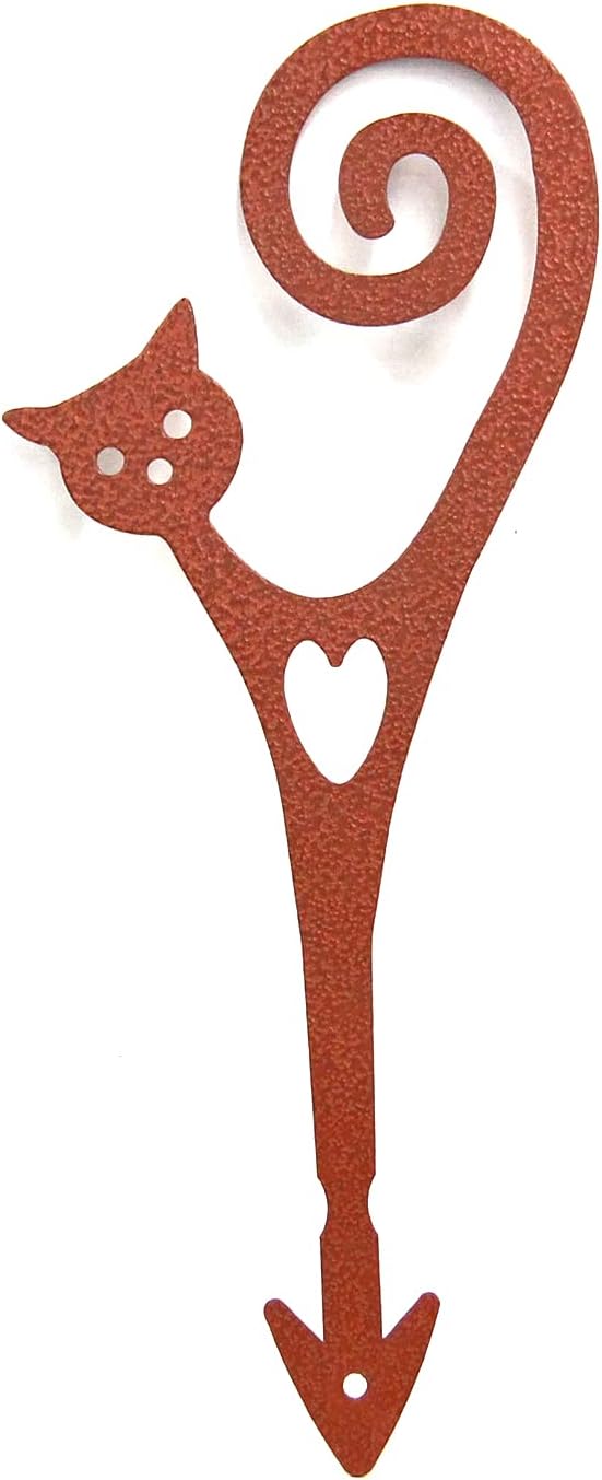 Cat Garden Stake – Rust-Resistant Powder-Coated Metal Plant Pick for Indoor & Outdoor Pots & Garden Beds