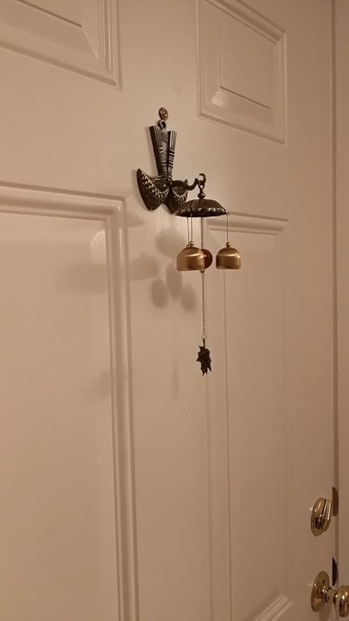 THY COLLECTIBLES Feng Shui Brass Door Chime Wind Chime windbell - Chinese Fu (Fortune) Design