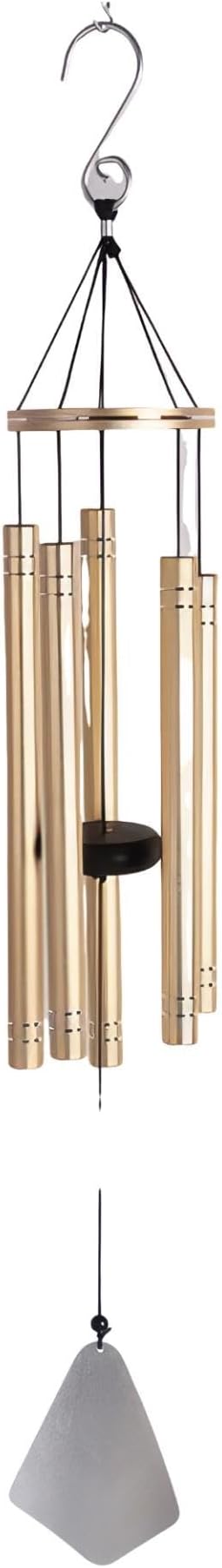 ICE ARMOR 36" Long Tuned Gold Metal Wind Chime Statue Sculpture Ornament Decoration Garden Decor Ideas for Housewarming, Holidays and Birthdays Great Collectible Addition