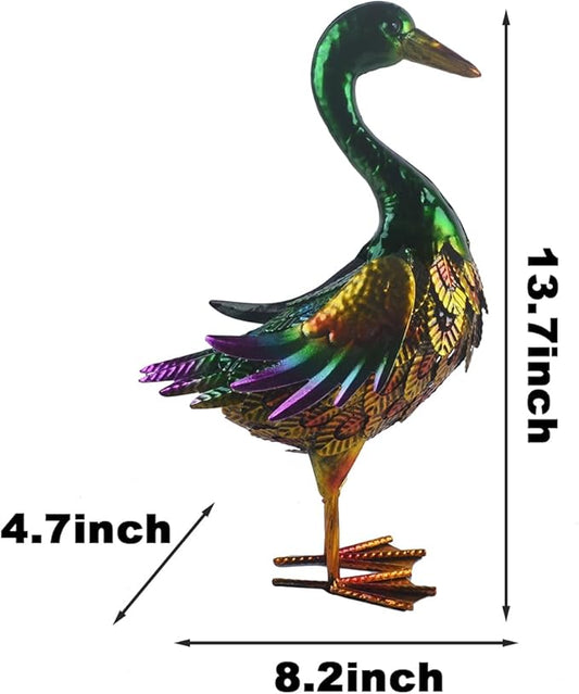 Duck Statue Metal Mallard Duck Sculpture Garden Decoration Metal Yard Art for Patio Lawn Backyard Outdoor Decoration