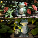 Solar Garden Frog Statue with Lantern - Outdoor Decor
