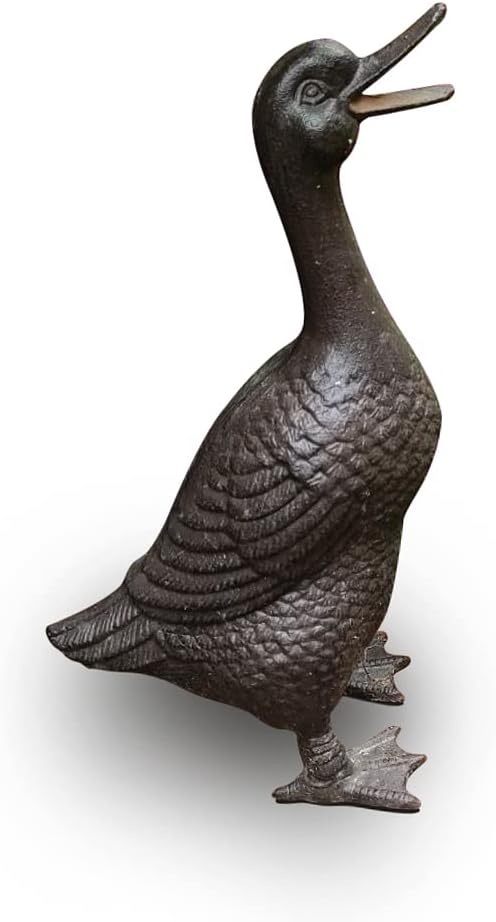 Heavy Duty Cast Iron Collectible Duck Sculpture,Decorative Creative Animal Figurine Outdoor Statues for Garden Patio Home Decor