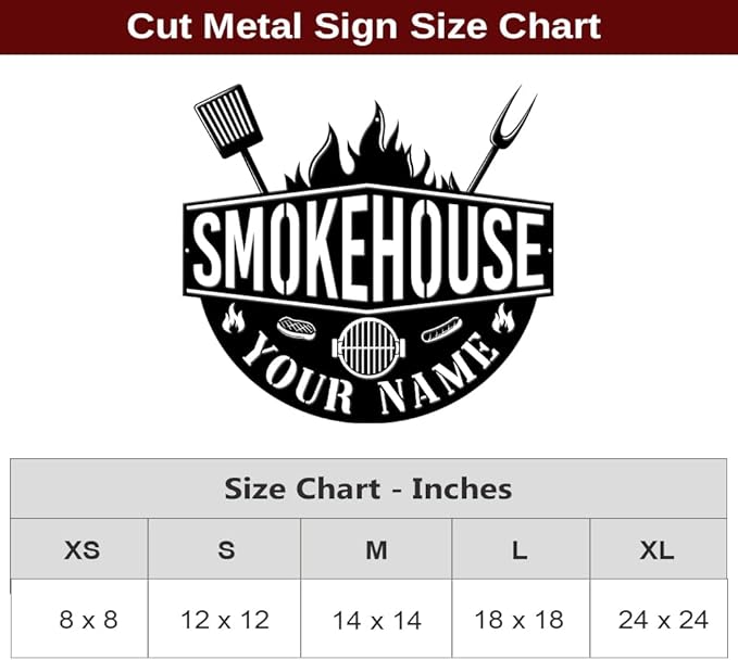MeMate Smokehouse Sign, BBQ Zone Signs Metal, Grill Sign to Personalize, Grilling and Chilling Personalized Barbecue Metal Signs Kitchen Decor, Custom Name Outdoor Plaques for Backyard, Patio, Porch