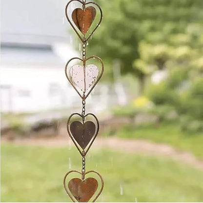 Hanging Rain Chain for Gutters,Metal Decorative Rain Catcher Gutter Chains with Bells,for Outside Garden Patio Home Wall Art Ornaments,Creates Soothing Sound (C)