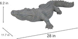 DiliComing Swamp Alligator Garden Statue - 28 Inch Realistic Crocodile Sculpture for Lawn Ornament Stalking Alligator Decor for Yard Gifts for Father 28 x 12 x 6 Inch