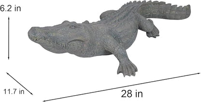 DiliComing Swamp Alligator Garden Statue - 28 Inch Realistic Crocodile Sculpture for Lawn Ornament Stalking Alligator Decor for Yard Gifts for Father 28 x 12 x 6 Inch