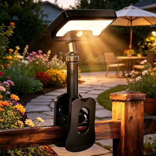 Clip On Solar Motion Sensor Light - 600LM IP65 Waterproof Black