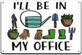 I'd Rather Be In My Office 12 X 8 Inch Metal Sign Waterproof Sunflower Garden Indoor Outdoor Patio Yard Wall Décor Plants House Home Flowerbed MS029