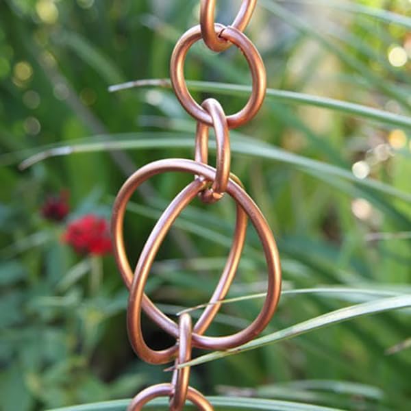 Nutshell Stores Circles Link Rain Chain - Copper Plated - 8 Feet