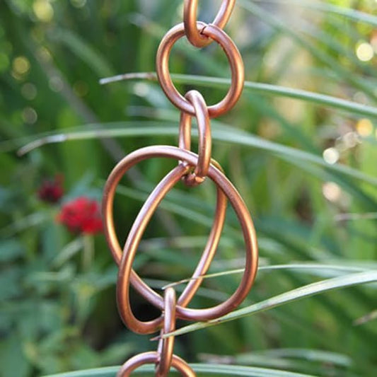Nutshell Stores Circles Link Rain Chain - Copper Plated - 8 Feet