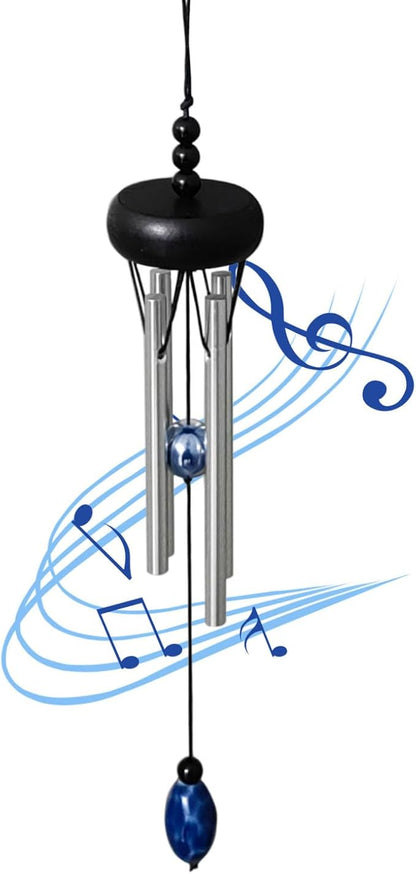 Small Wind Chimes for Outside,Mini Wind Chimes for Indoor,with Wind Catcher, Suitable as A Gift,Christmas Windchimes Indoors Gifts for Unisex (Black)