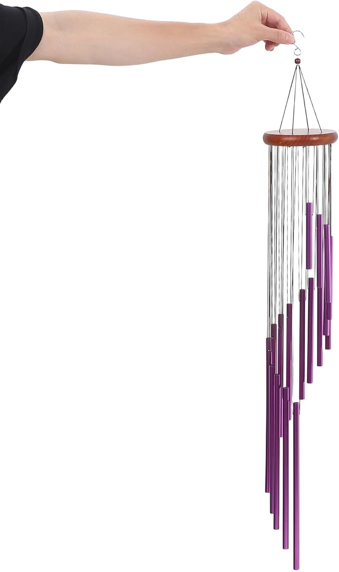 INOOMP Vintage Metal Wind Chimes for Outdoor Garden and Patio, Purple Rotating Windbell Decoration with Musical Tone for Porch and Yard Hanging Decor