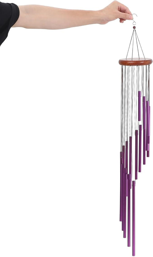 INOOMP Vintage Metal Wind Chimes for Outdoor Garden and Patio, Purple Rotating Windbell Decoration with Musical Tone for Porch and Yard Hanging Decor