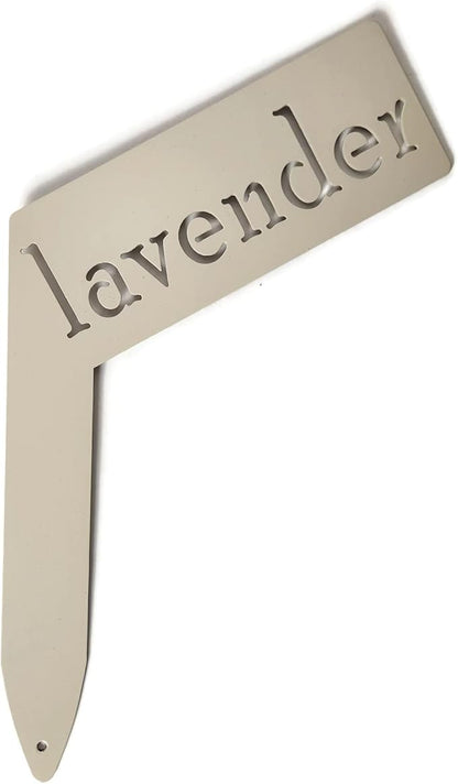 Planter Size Small Metal Garden Plant Vegetable Flower or Herb Markers 13.5 Inches Tall (lavender, Cream)