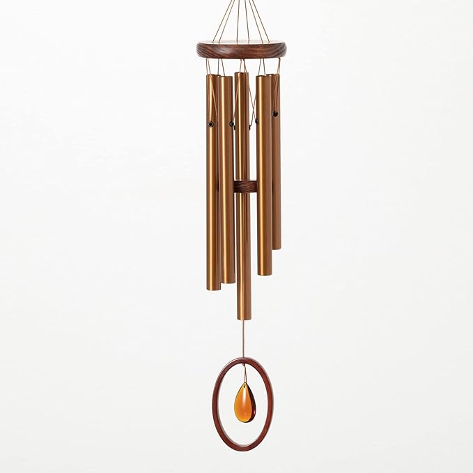Woodstock Chimes Signature Collection, Chimes of Crystal Silence Small (21'') Bronze Wind Chimes for Outdoor, Patio, Home or Garden Decor (SMCBR)